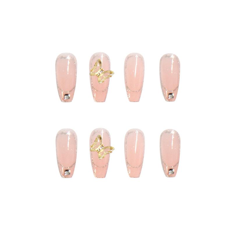 Artificial Nails Crystal Butterfly Fake Nails Wearable Nails Ins Manicure