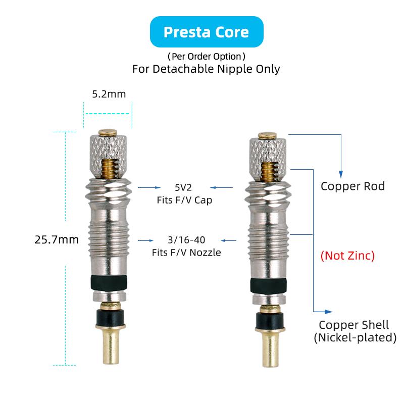 Presta Valve Adaptor for Schrader Pump F/V Valve Core Fitting Tool 2 In 1 Bicycle Nozzle Convertor Aluminum Anodized