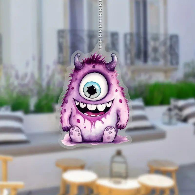 Cute Stylish Acrylic Monster Hanging Keychain For Multifunctional Indoor Decoration And Memorable Holiday Gift Accessory
