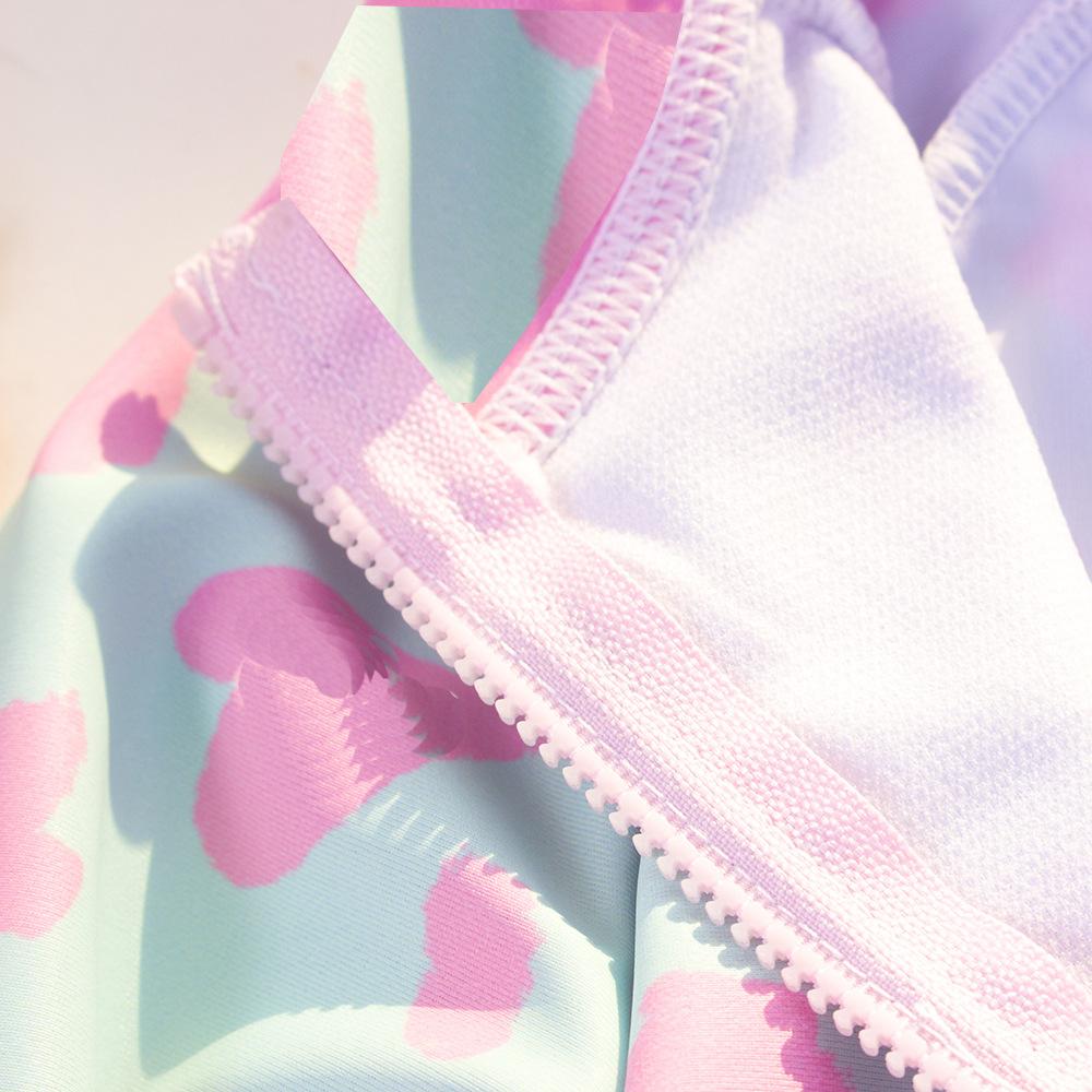 Leoparden-Schwimmen Einteiler für Mädchen 4–7 Jahre Kinder Bademode Langarm Strand Badeanzüge Kinder Badeanzüge Heiße Quelle