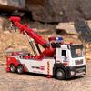 Heavy-Duty Rescue Tow Truck Toy with Retractable Tow Hook Realistic Sound Effects and Liftable Flatbed for Boys and Girls Ages 6 and Up Ideal Gift