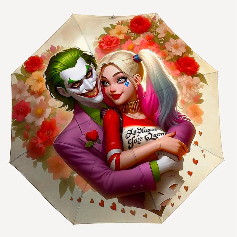1PC Warner Joker Harley Umbrella-8-Rib Reinforced, Automatic Open, Lightweight & Durable-A93
