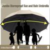 Large Three-Fold Umbrella: Heavy Rain & Sun Protection for Men & Women, Fits 3 People, Reinforced Manual Design