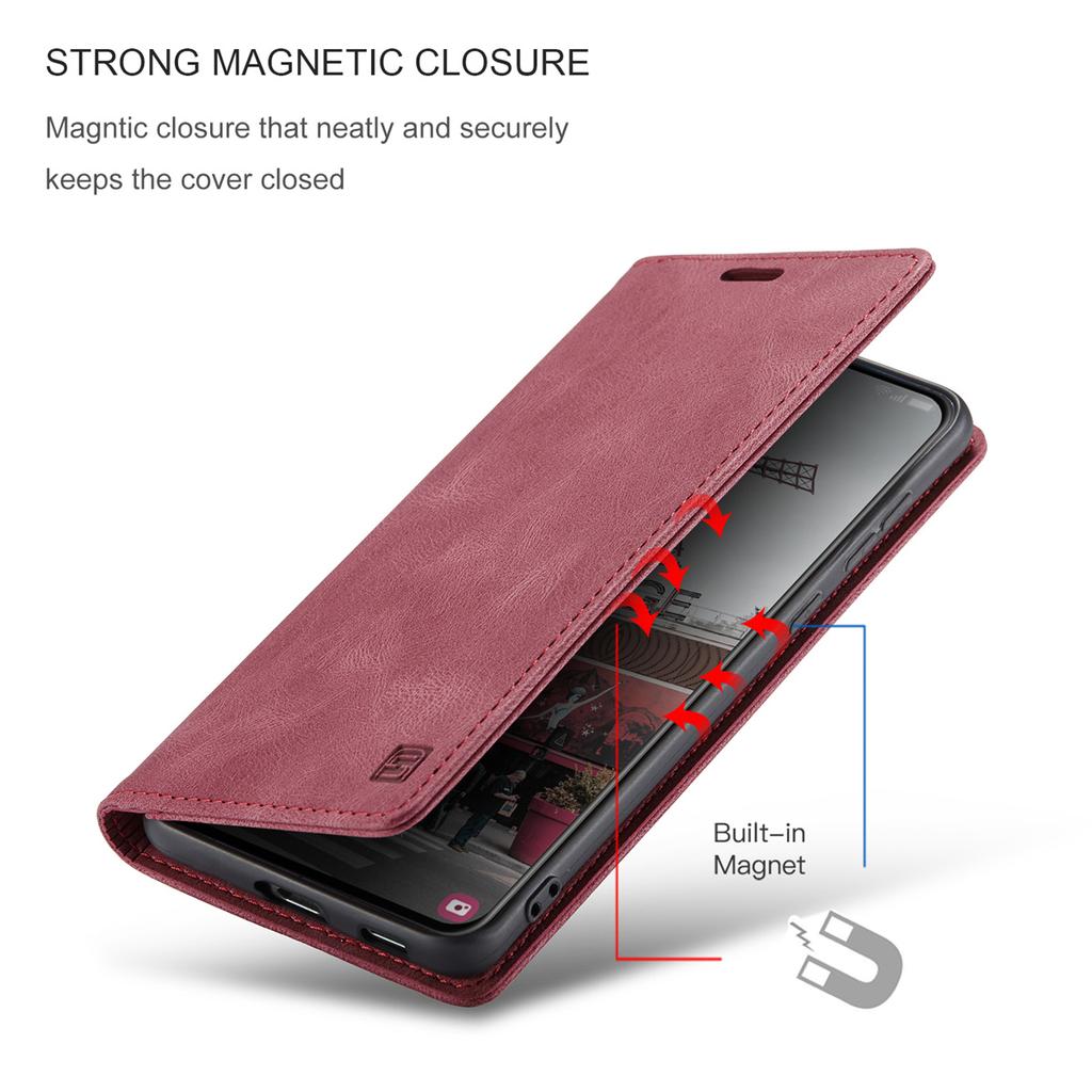Premium Vintage Leather Wallet Case for Samsung Galaxy S21 FE- Flip Cover with Card Slots, Shockproof Retro Style (4 Colors)