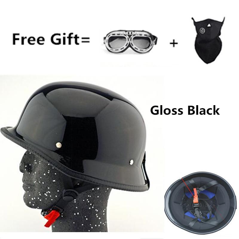 Vintage German Style Motorcycle Helmet Unique 4 Types Leather Half Face Vintage Design M L XL Sizes Certified for Safety