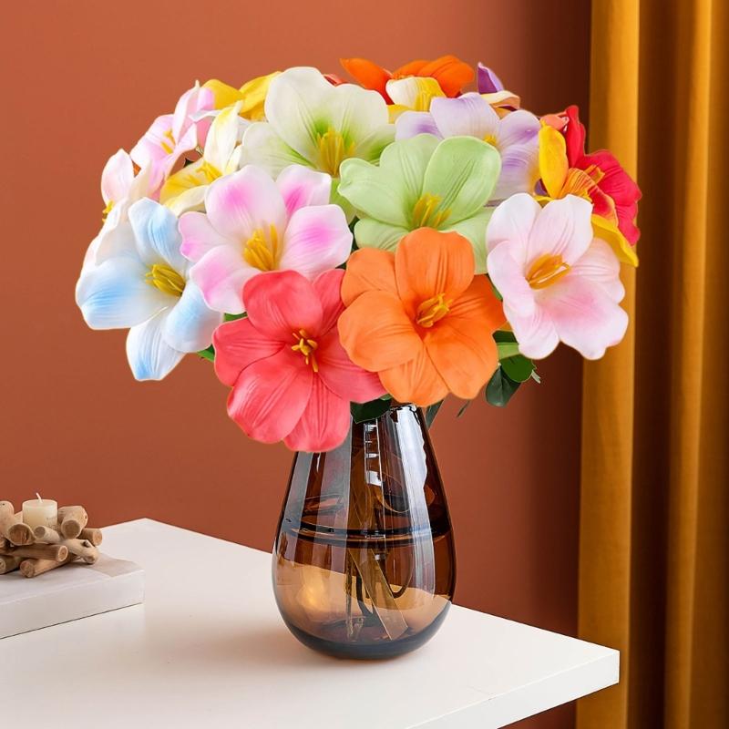 10Pcs Artificial Flower Bouquets Simulation Flowers Bouquets Arrangement for Wedding Party Home Garden Decoration