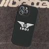 R-ROYALS E-ENFIELDS Logo Leather Phone Case For iphone 16 15 14 Plus 13 12 11 Pro Max Case