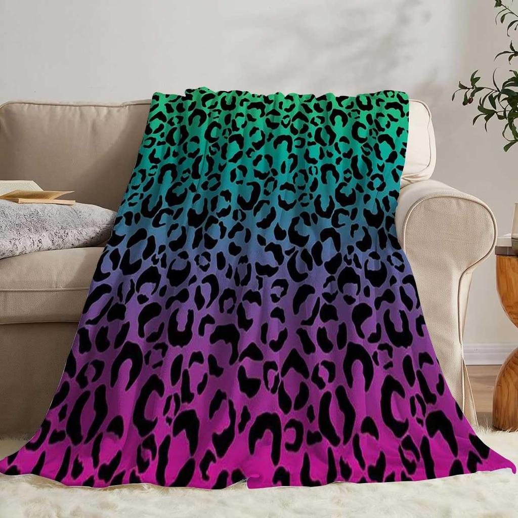Farbe Leopardenmuster Digitaldruck Decke Damen Erwachsene Flanelldecke Wildleder-Muster Bett Sofa Decke