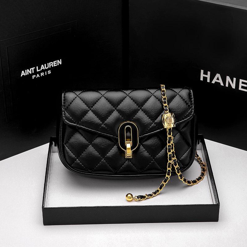 High-quality Textured Bag 2024 New Trendy Soft Leather Women's Bag,-style Quilted Chain Bag, Fashionable Shoulder and Crossbody Bag