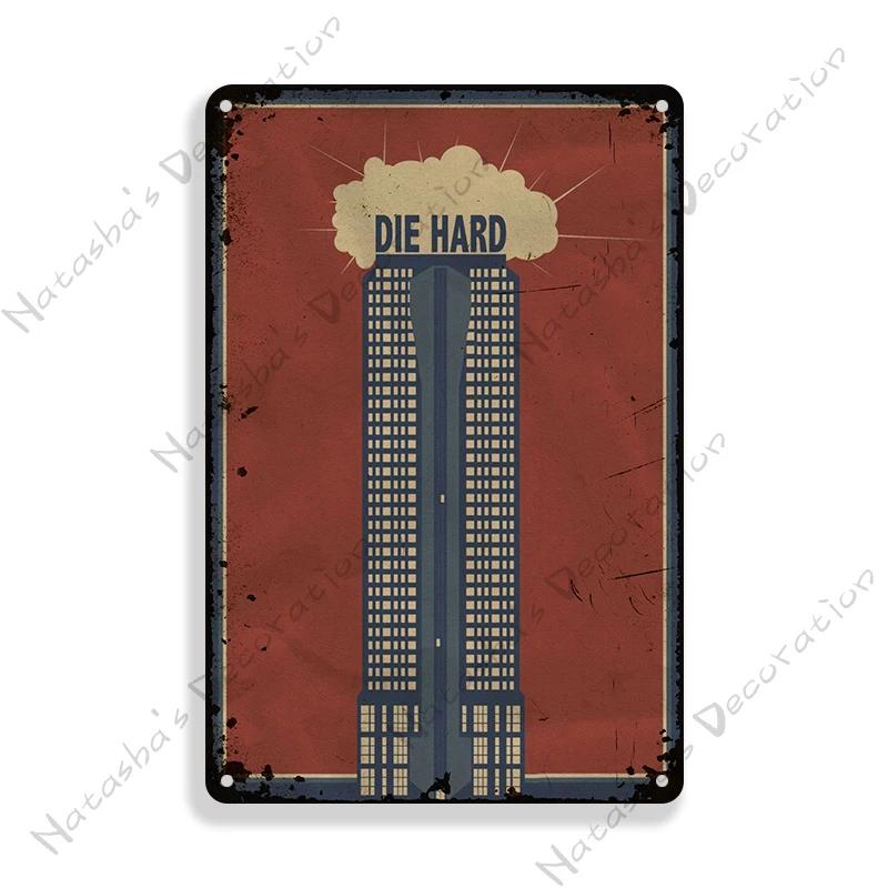 American Movie Die Hard Metal Signs Retro Metal Tin Sign Garage Man Cave Wall Decor Retro Metal Signs Vintage Industrial Decor