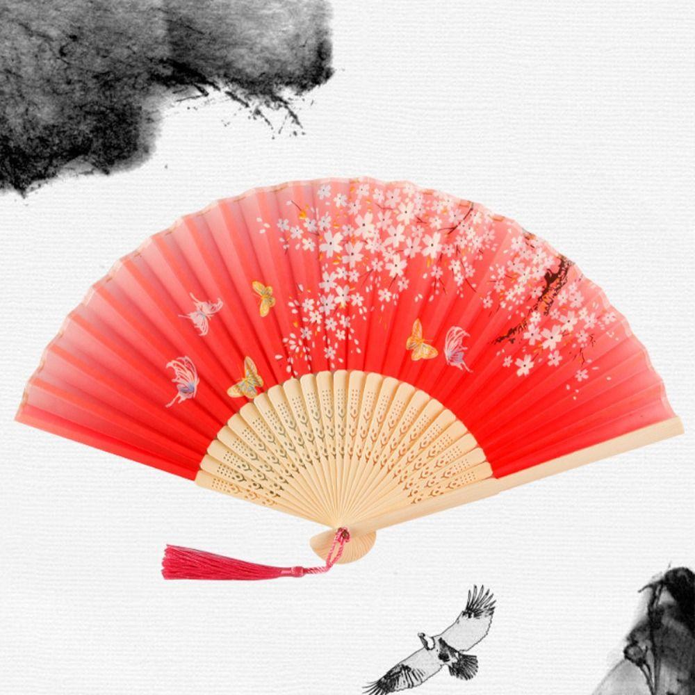 Chinese Style Dance Hand Fan Vintage Folding Fan Portable Retro Fan Crafts  Dance