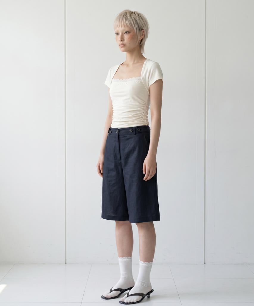 DILETTANTISME Bijou Cotton Bermuda Pants (Navy)