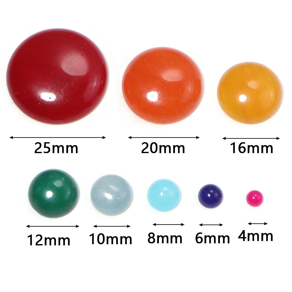 5-10pcs/lot 4-25mm Natural Stone Cabochon Colorful Jade Half Round Cabochon For Jewelry Making DIY Earrings Necklace Accessories