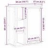 VidaXL Armoire murale de salle de bain miroir sonoma gris 50x21x60 cm, armoire suspendue de salle de bain, meuble mural de 861905