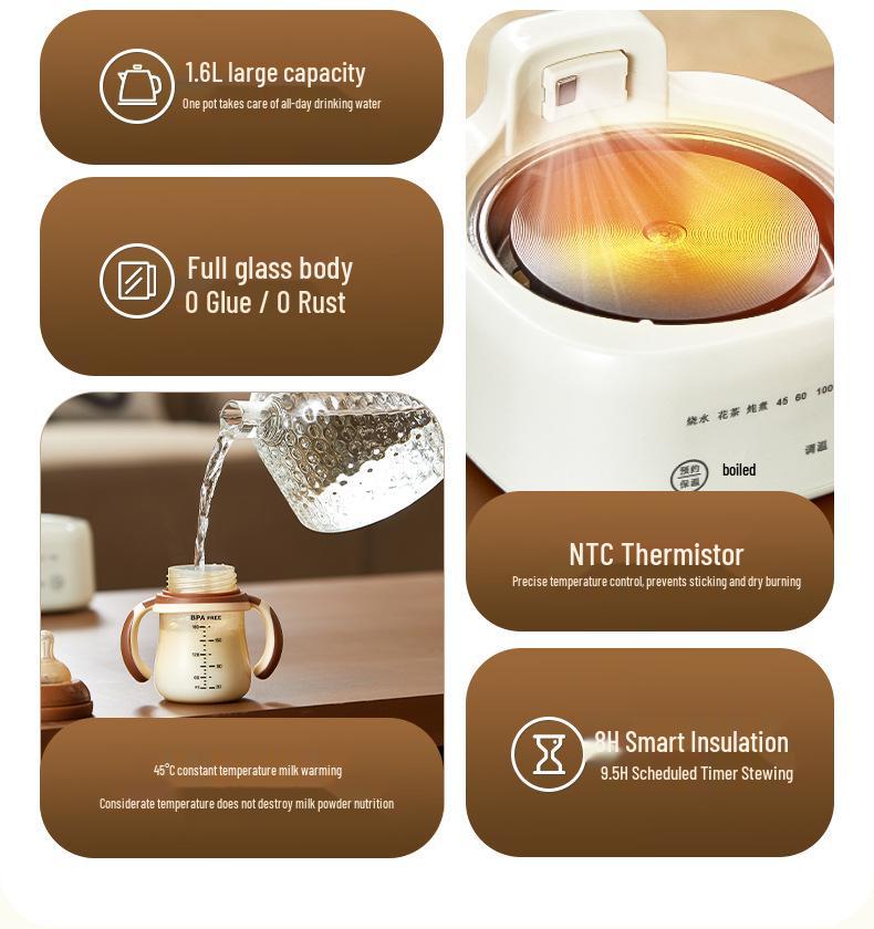 Glass Electric Kettle Gift Set for Floral Tea - Perfect Company Souvenir