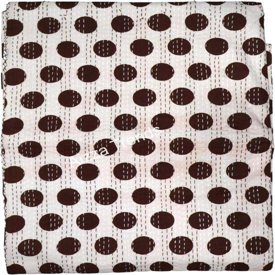 Aizza Trends Handmade Pure Cotton Printed Kantha Quilt - Traditional Look Bed Spread Kantha Gudri - Vintage Hand Stitch Gudri