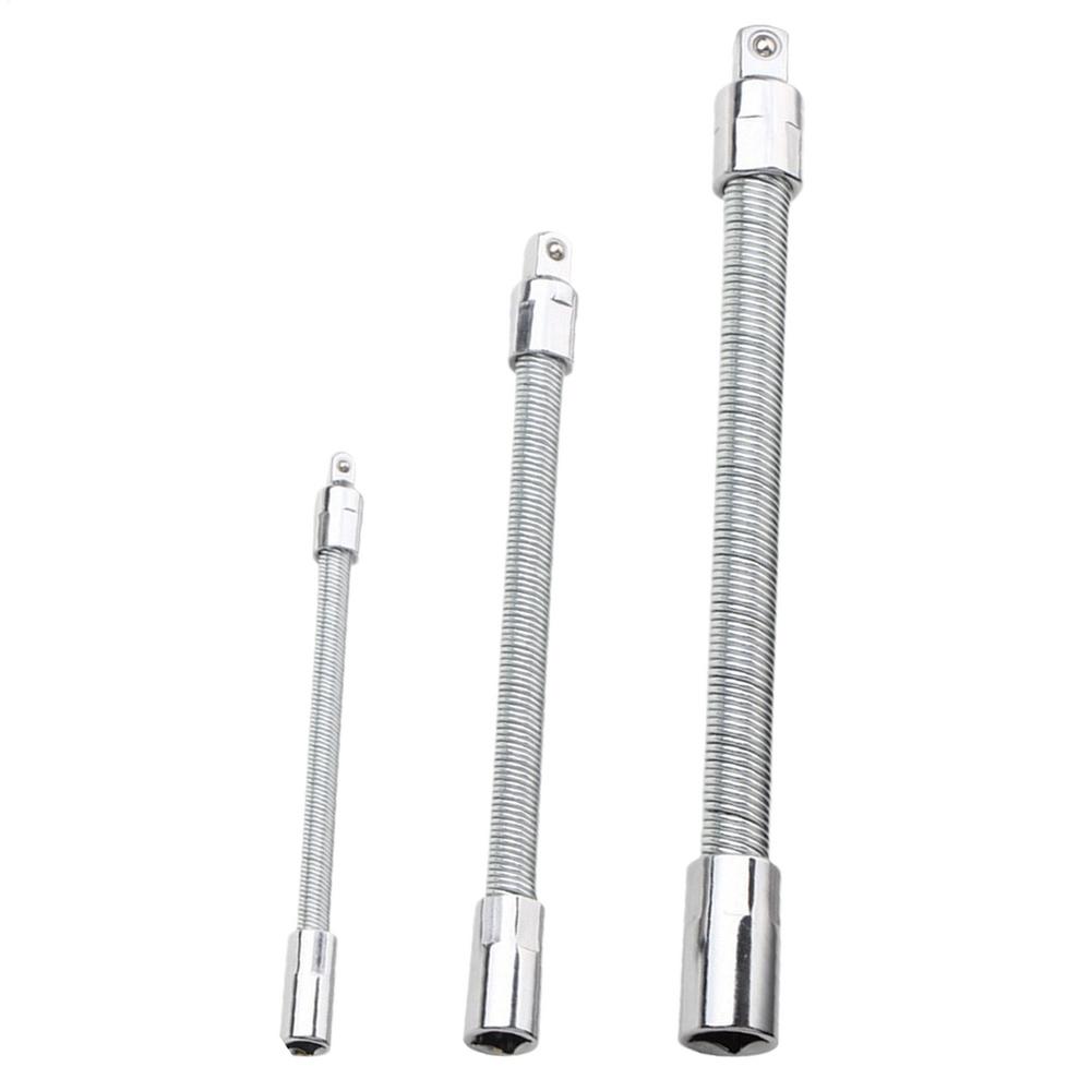 Flexible Extension 3 Pieces Long Reach Hand Tools Flexible Electric Wrench Connecting Rod For Home Garage Workshop Automotive белый