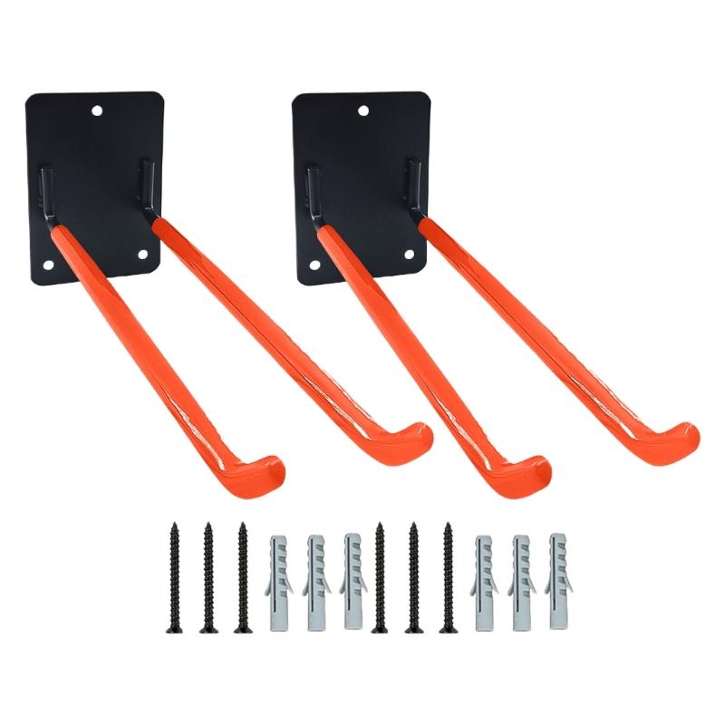 Pack of 2 Iron Reinforced 10Inch Wall Hooks for Securing Tires Ladders Strollers in Garage Basement Storage Area