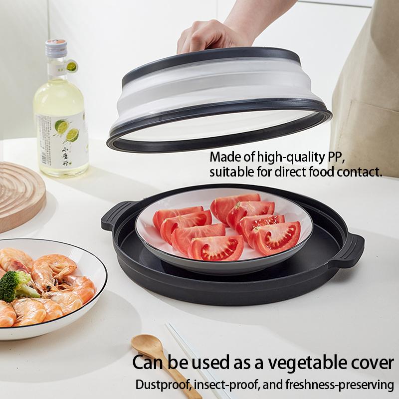 Folding Heating Covers Food Splash-Proof Microwave Cover Multi-Function Microwave Tray With Bottom Fresh-Keeping Cover Tool