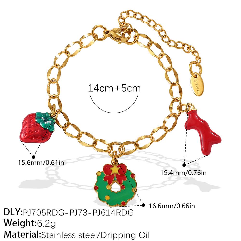 18K Gold-Plated Christmas DIY Pendant Bracelet