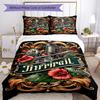 Tattoo Style Bedding Set Breathable Duvet Cover with Pillowcases Decorative Bed Linen for Bedroom Home Decoration Birthday Gift