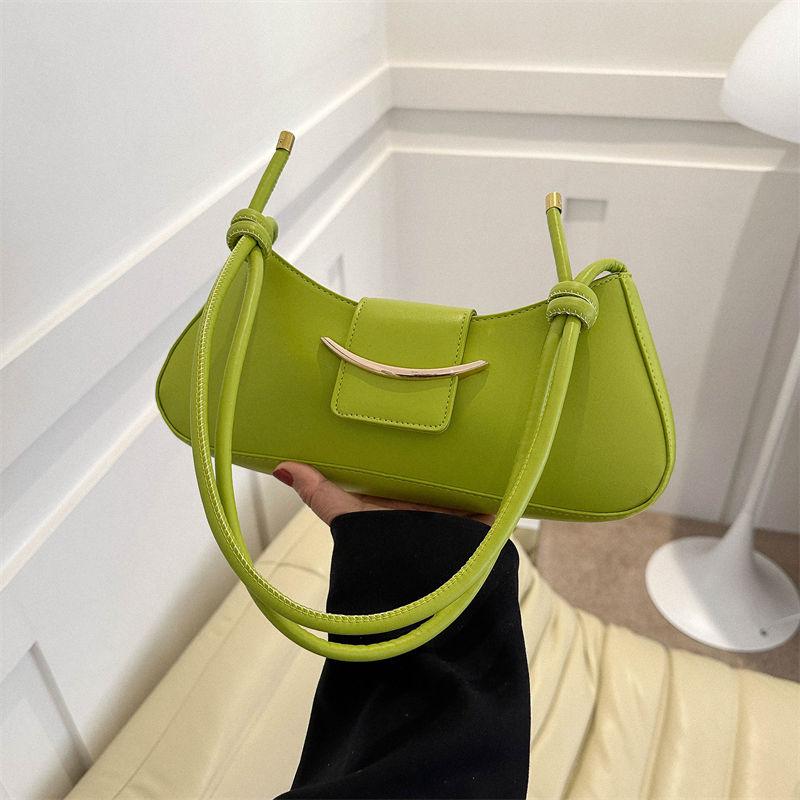 Easy To Carry Belt Buckle Handbag Summer Crossbody Bag Textured Shoulder Bag Minimalist Armpit Bag