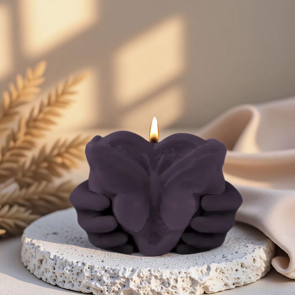 Heart Shape Silicone Candle Molds for Epoxy Resin Candle Soap Holding Heart In Hand Silicone Molds for Gypsum Decoration