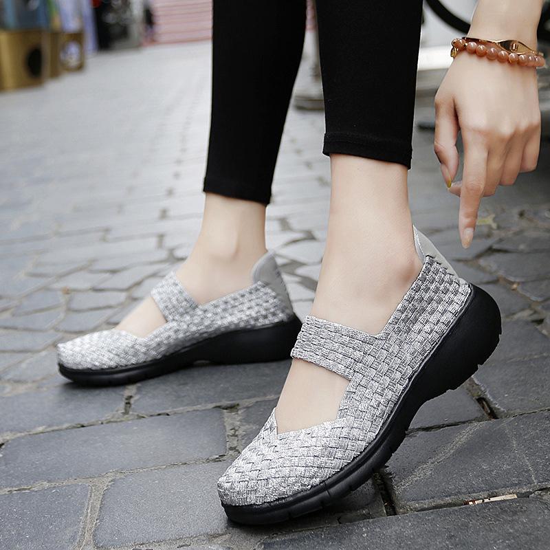 Versatile new handwoven shoes hollow breathable women's shoes flat bottom loose casual shoes fashion