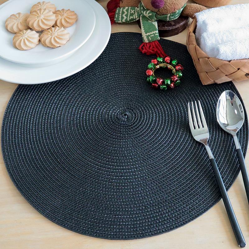 

Теплоизоляционный коврик для обеденного стола Nordic 38 см, противоожоговые коврики, бытовая посуда, тарелка, подставка под кастрюлю, миску, термостойкий коврик для еды 38cm-1PC чёрный