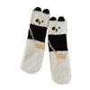 1/5 Pairs Sleeping Socks Cartoon Panda Design Thickened Coral Velvet Warm Winter Socks Mid-Tube Floor Socks