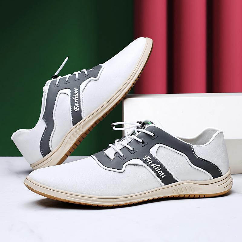 

Men s shoes 2025 summer new men s lightweight non-slip waterproof elastic band flat bottom comfortable outdoor casual leather shoes tide 45
