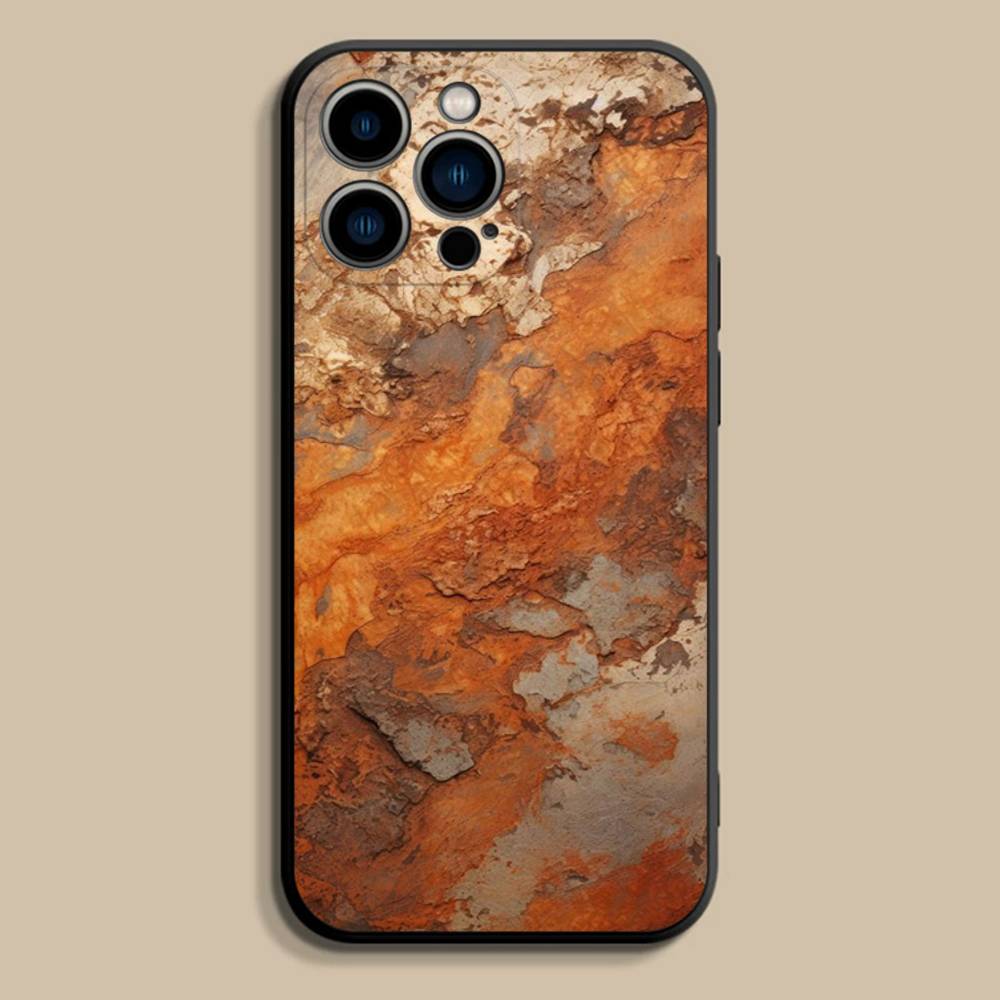 Retro Industrial Style Rusty Phone Case For iPhone 17,16,15,14,13,12,Pro,Max,Plus,E,SE4,Air,Mini Black Soft Cover