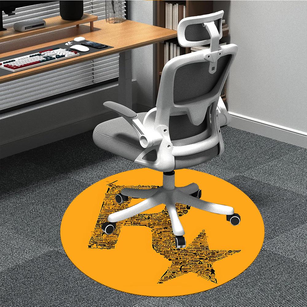 

1pc Rockstar Games Logo Office Round Area Rug, Under Office Chairs Bedroom Living Room Home Decor a0926012 80cm by 80cm