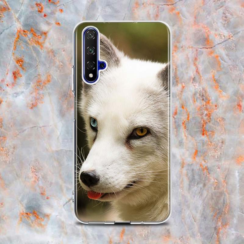 Roztomilý silikonový kryt na telefon polární liška pro Honor 20 20S 20E 8 8A Prime 8X MAX 8C 8S 7A 7C 7S Pro
