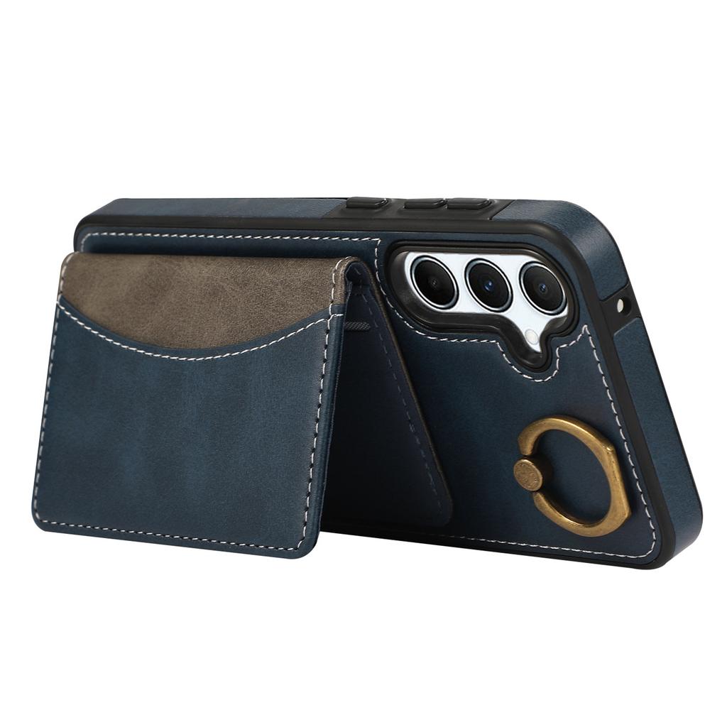 Für Samsung Galaxy A34 5G PU Leder Rückseite Hülle Kartenhalter Ständer Handyhülle mit Handschlaufe