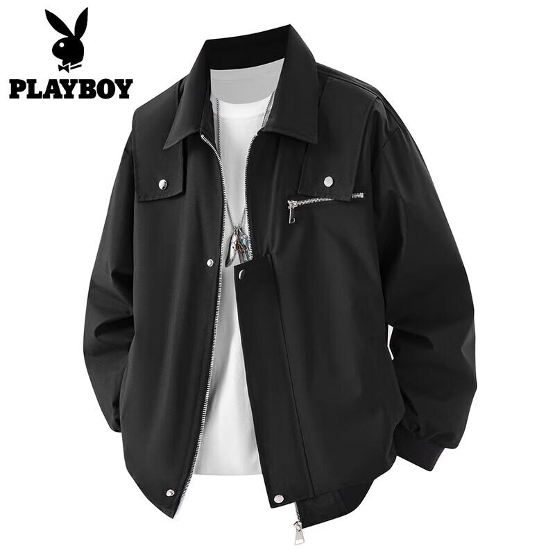 PLAYBOY Men s Loose Fit Casual Flight Jacket 3XL