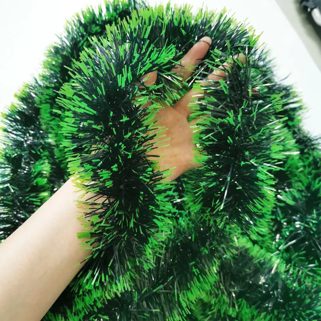Christmas Tinsel Ribbons Green Cane Ribbon Garland Xmas Tree Hanging Pendent Wreath Ornaments New Year Party Home Decoration
