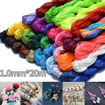 20m 1.0mm For Jewelry Making High Quality DIY Thread Braided String Bracelet Nylon Cord Macrame Cord Tassels Beading String  Handmade Material