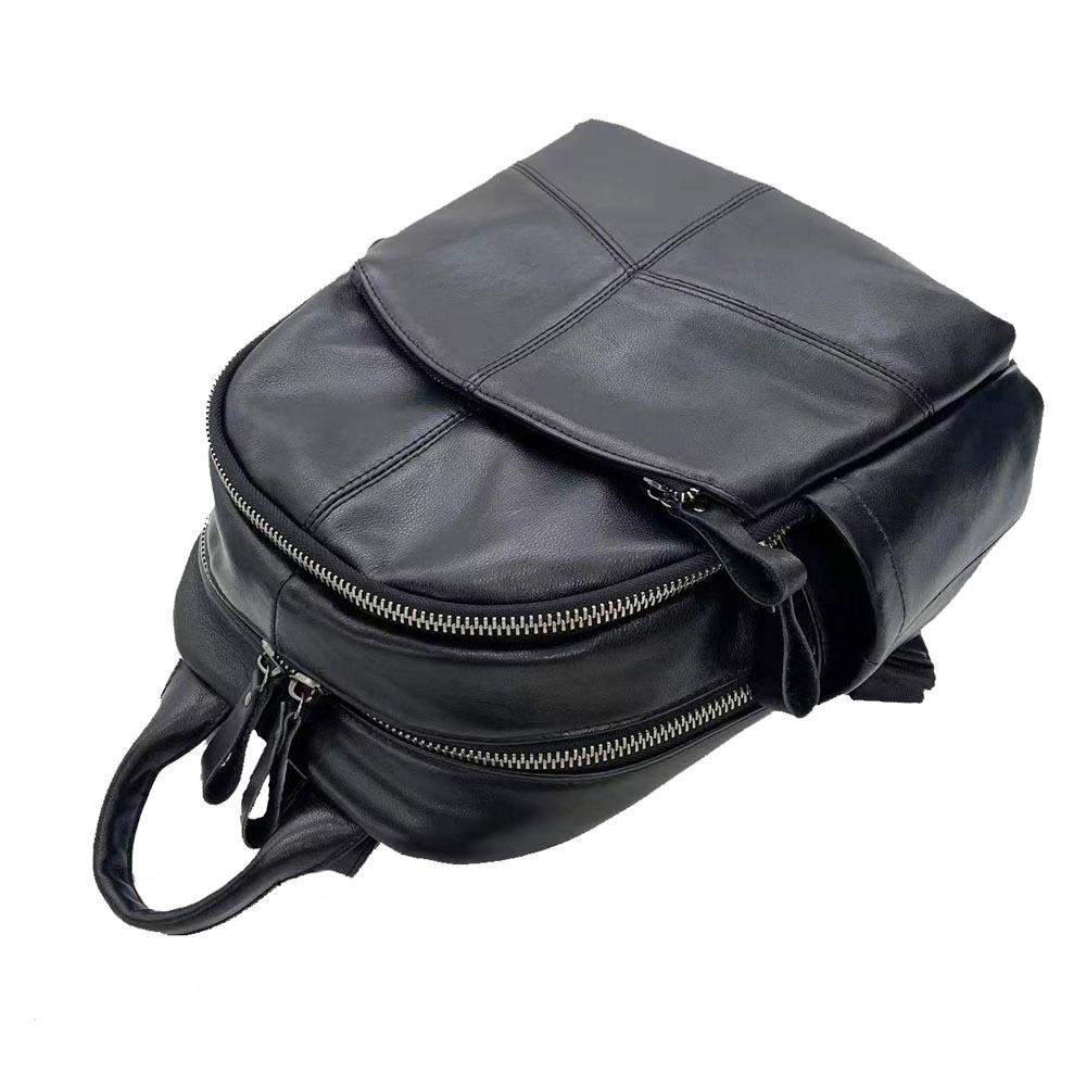 Leather Women'S Bag Leather Backpack Large Capacity School Bag College Style Backpack Retro Bag