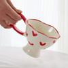Romantic Hand-painted Love Heart Mug Gifts Korean Ins Style Coffee Tea Cup Saucer Set Creative Milk Mug Porcelain for Girlfriend