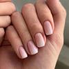 Set di 24 Unghie Balletto Corte Sfumate con Design Unghie Finte Semplici Bianche Unghie Finte a Bara Unghie Press-on Unghie Finte a Copertura Totale