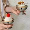 Stainless Steel Dessert Cup Round Vintage Serving Bowls Multi-function Pudding Bowl  Kitchen Tools