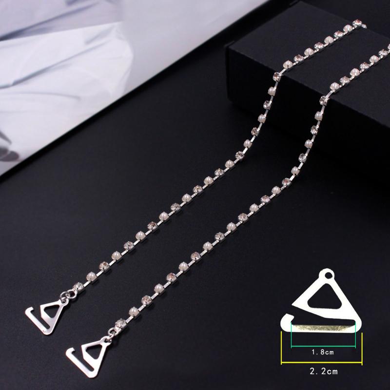 1 Paar Strass BH-Träger Unsichtbare Metall Unterwäscheträger Rutschfest Schulter Verstellbar Lingerie BH Halter Zubehör