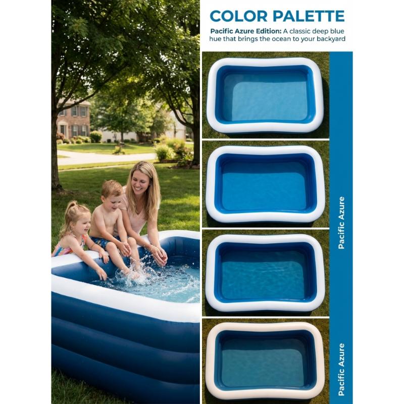 Baby Swimming Pool Inflatable Secure Design Kids Splash Pad Air Pump Included