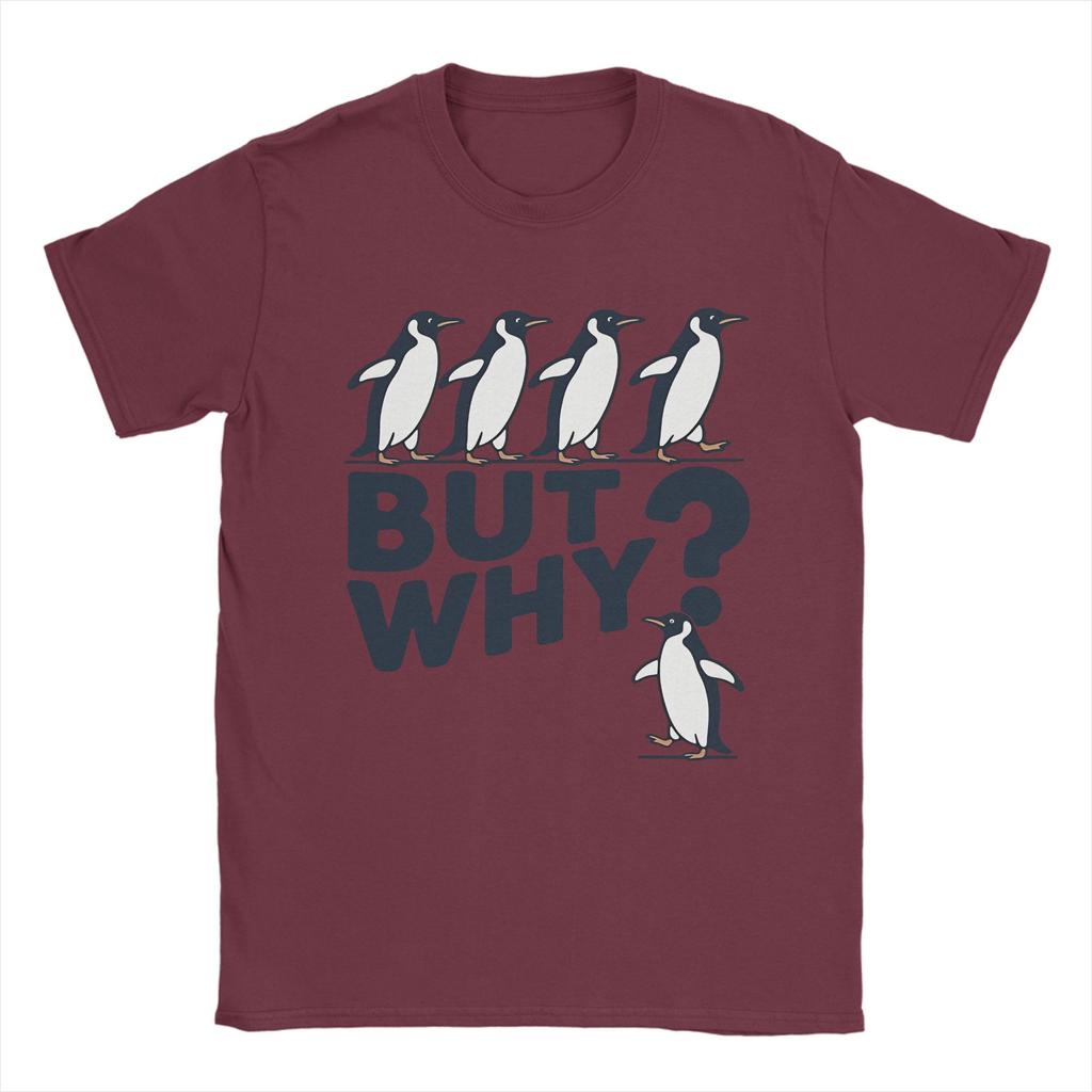 Streetwear T Shirt Beach But Why Penguin Nihilist Penguin TShirts  Pure Cotton Tshirt for Man Casual Cheap Short Sleeve Tops