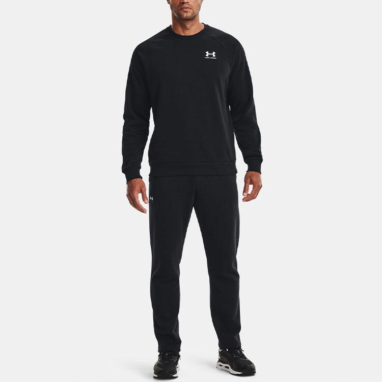 Under Armour Rival Fleece Crew Neck Sweatshirt Men Tops Black 1359029-001