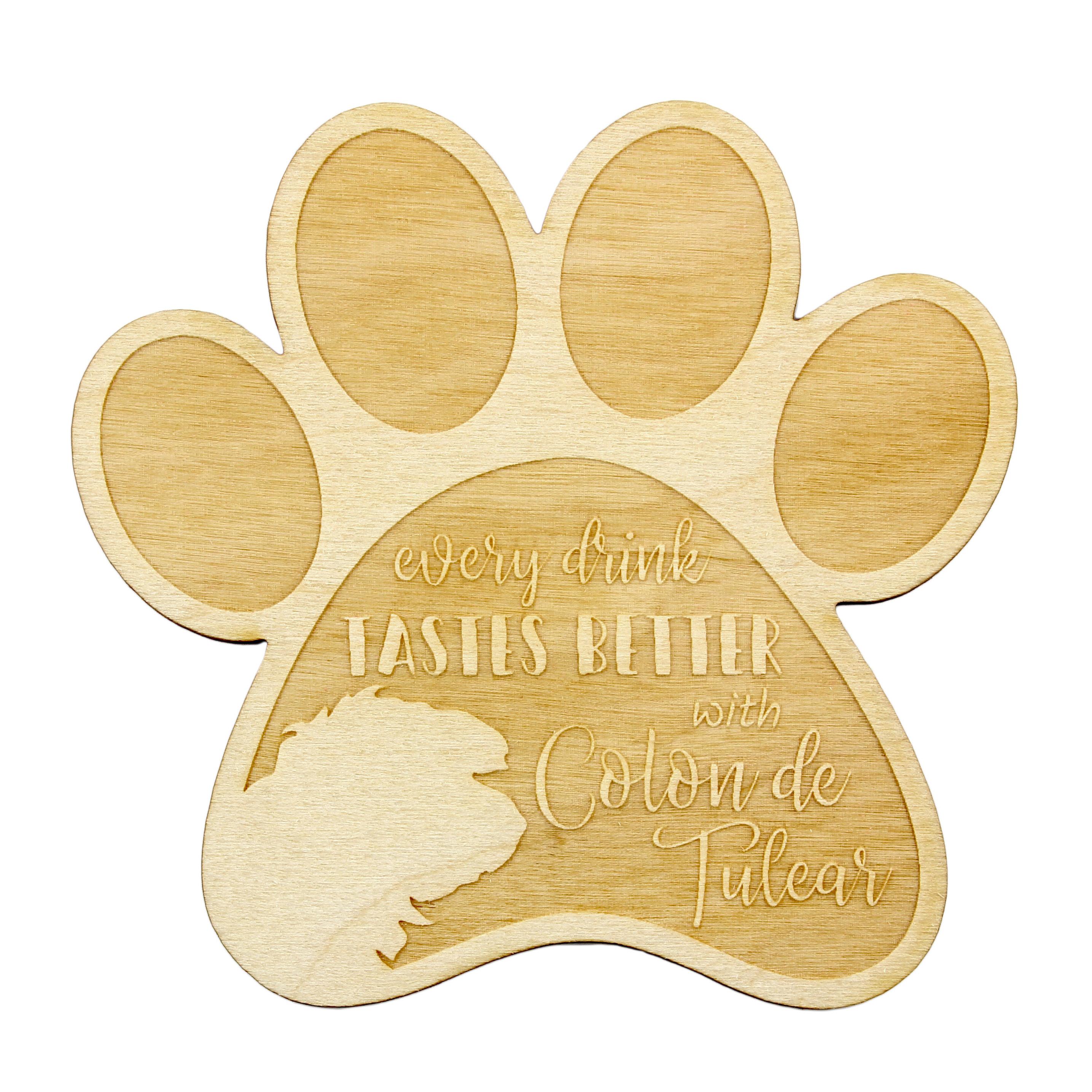 

Coton de Tulear, Cotie - Mug coaster, engraved coaster with dog, gift for dog lover by Art-Dog brand