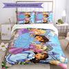 Dora Explorer Bedding Set Breathable Duvet Cover with Pillowcases Decorative Bed Linen for Bedroom Home Decoration Birthday Gift