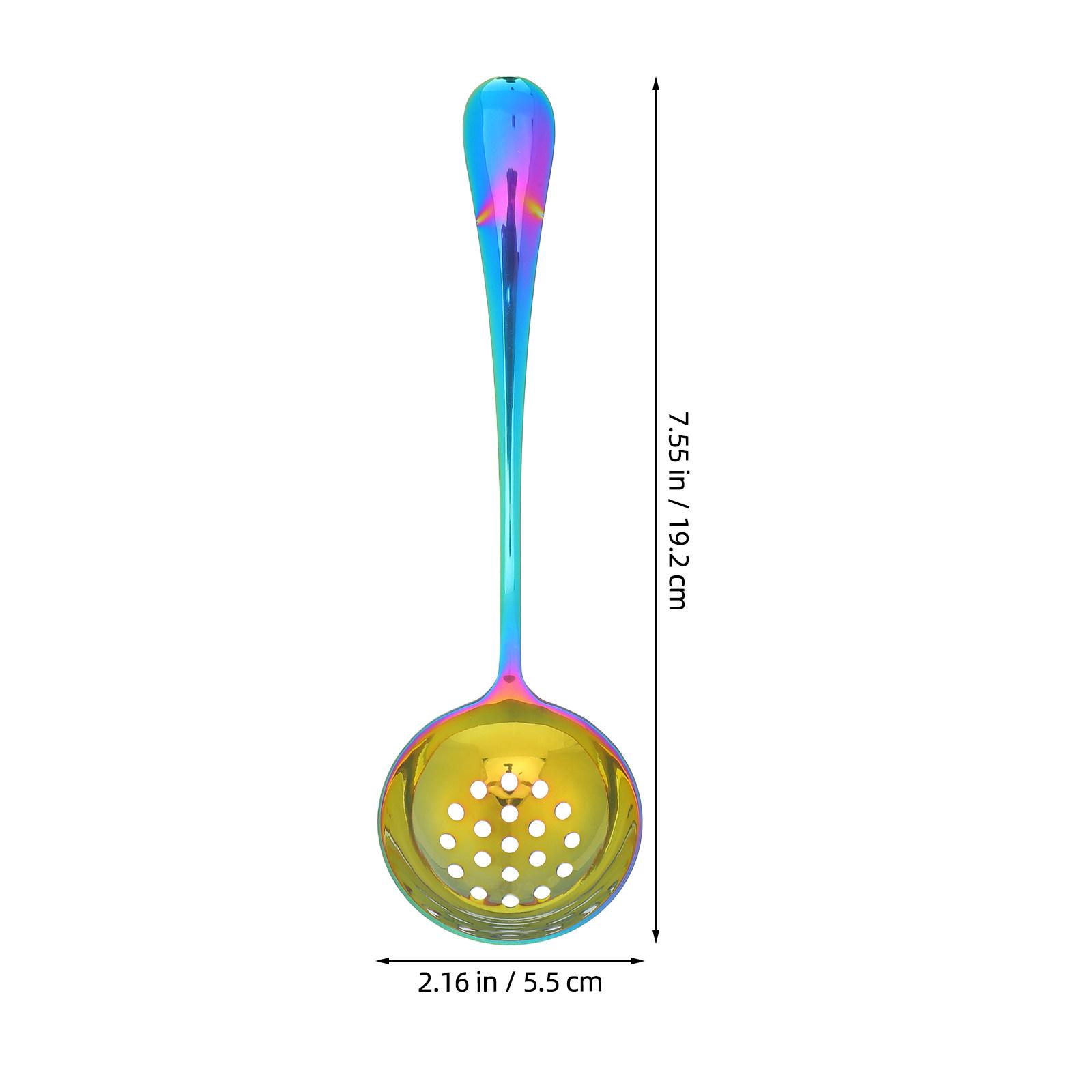 Black Stainless Steel Slotted Serving Spoon Ergonomic Handle Kitchen Strainer Skimmer Ladle Cooking Serving Spoon for Buffet