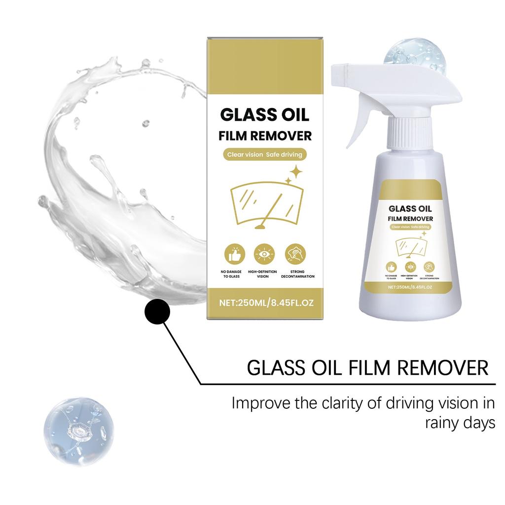 Car Glass Oil Film Remover; Windshield Cleaner; Oil Film Remover Paste; Deep Cleaning Hydrophilic Cleaning Suitable For All Car Models(250ml)